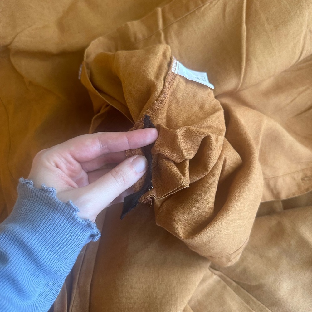 EUC 100% Linen Bed Threads Rust Duvet Cover - Picture 7 of 7